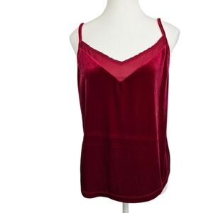 Suzy Shier Red Velvet Camisole Tank Top Size L | Y2K Velvet Camisole